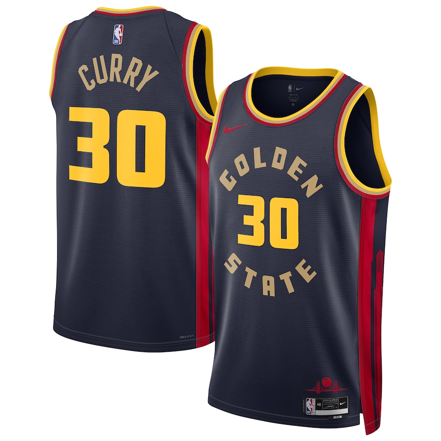 Men Golden State Warriors #30 Stephen Curry Nike Navy City Edition 2024-25 Swingman Player NBA Jersey